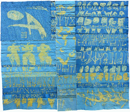 Urdula Rauch/D: "The End is my Beginning", 2011, 216 x 185 cm, cotton, resist-dyeing