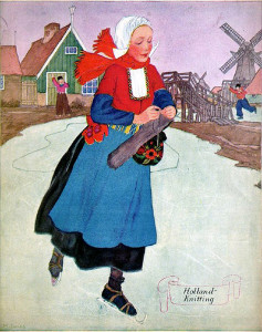 US magazine Needlecraft, December 1930, frontpage; part of a lecture by knitting designer Constance Willems