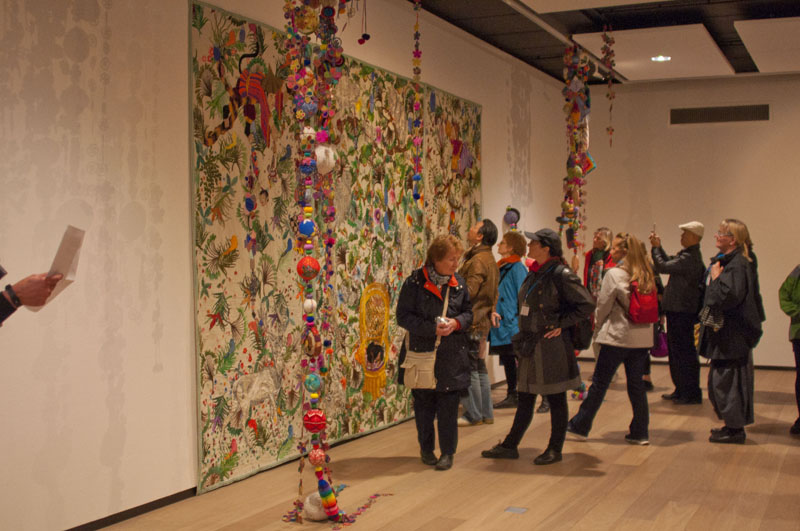 View at the Rijswijk Textile Biennial with the embroidered work of Chiachio & Giannone