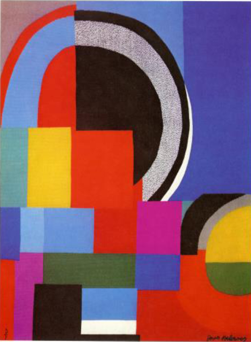 Sonia Delaunay: Courbe gris, 1966 - 1972, 135 x 183 cm, wool; Fondation Toms Pauli