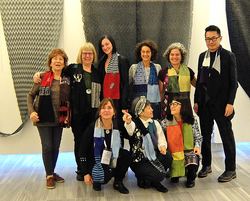 Workshop participants; from left: Suhandan Ozay, Beatrijs Sterk, Joanna Hawrot, Meredith Strauss, Cecilia „CeCe” Jones. Anothai Cholachatpinyo; below: Virginia D´Alto, Reiko Sudo, Susan Taber Avila 