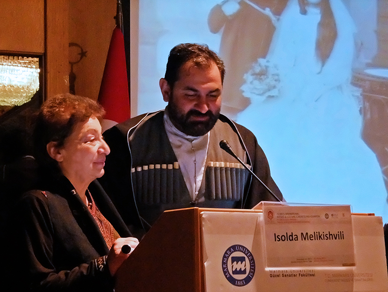 Talk by Luarsab Togonidze and Izolda Melikishvili at the ITCC-2015 International Textile -Fashion Congress 2015 in Istanbul, he a collector and she one of the best scientific researchers of Georgian Dress.