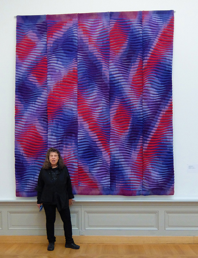 Lia Cook in front of her work in Lausanne; photo Beatrijs Sterk