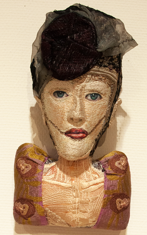 Monica Bohlmann/D: Madame B.,2011, linen, ink, thread; hand embroidered ( work from the 2015 Textile Biennial); Photo Beatrijs Sterk