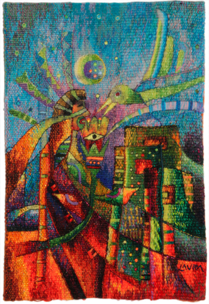 Maximo Laura: "Cuidando el Hogar", shown at the first Small Tapestry International "Connections"