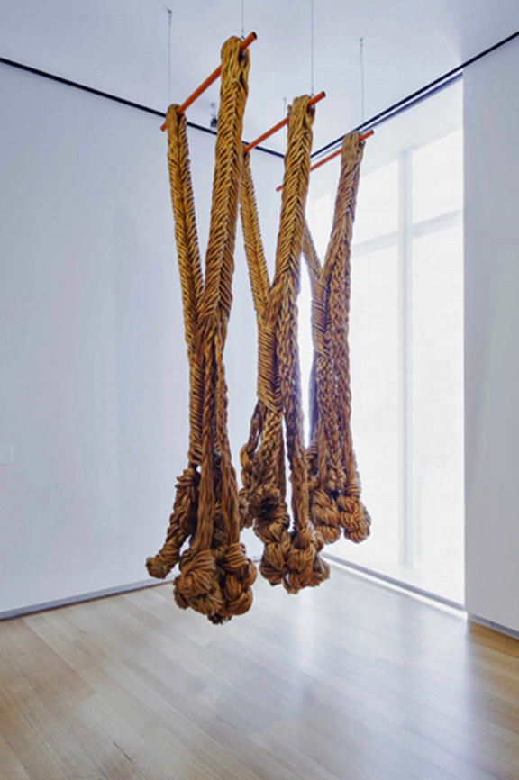 Françoise Grossen Symbiosis III, 1974 Manila rope Photo by Butcher Walsh Courtesy the Museum of Arts and Design 