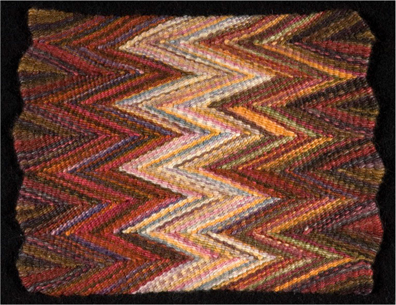 Camino Errante Bennett: Manos del Uruguay , 2014, silk, wool; shown at the 4th Small Tapestry International "Honoring Tradition"