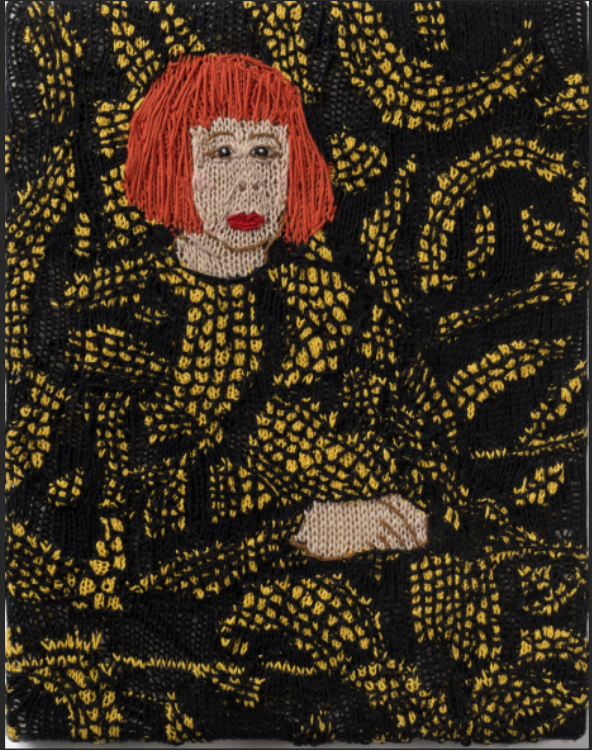 Kate Just/USA/AUS: Feminist Fan series: Yayoi Kusama, 2015, 60x38cm; wool, knitted