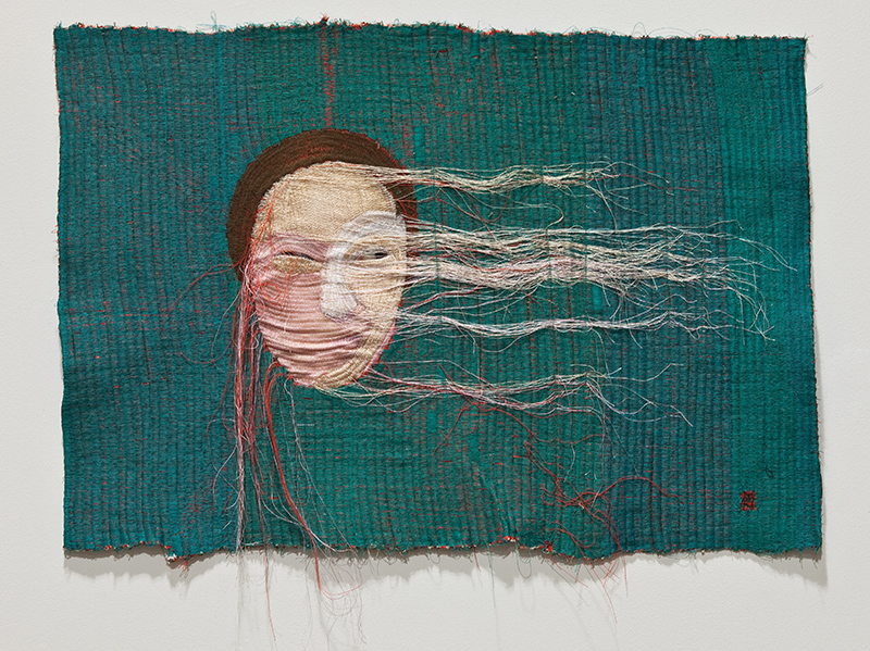 Youn Ji Seon/KOR: Rag face no.10, 67x47cm, 2012; sewing on fabric and photography 